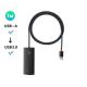 Хаб Розгалужувач BASEUS з USB A на USB 3.0 Мульти Адаптер 4в1 плюс Type-C порт живлення - подовжувач 100см - BS-OH013 HUB - Чорний